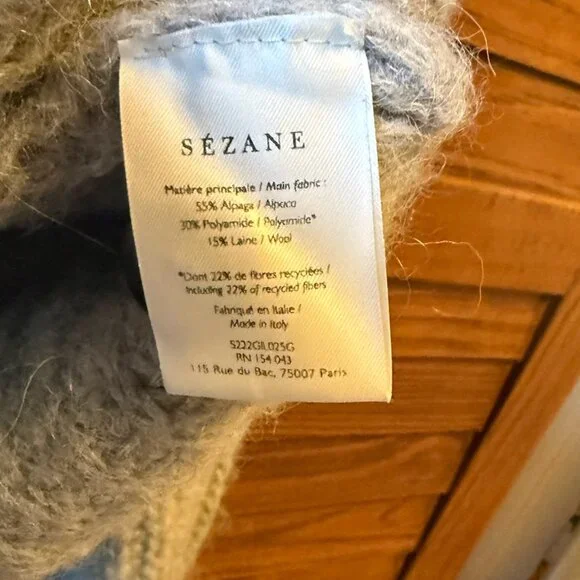 Sezane Emile Cardigan in Mottled Grey- Size L - like new! - Picture 5 of 6